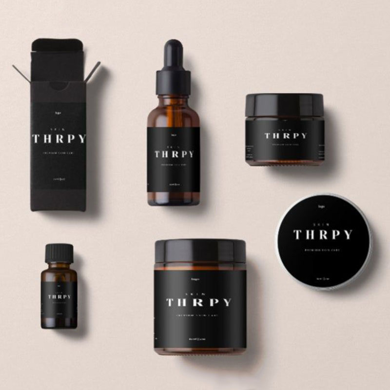Custom Black Skin Care Packaging Boxes for Skincare Oil Bottles and Containers