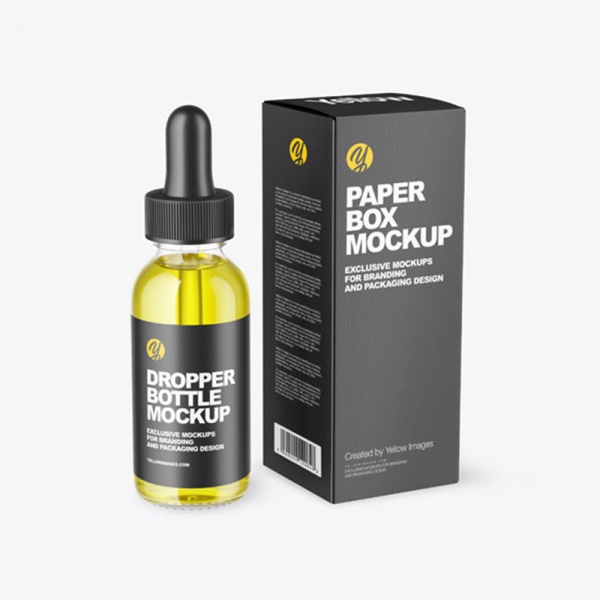 Custom Glass Skincare Oil Dropper Bottle Boxes Packaging