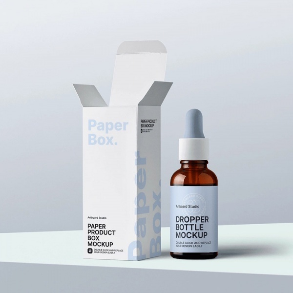 Custom Skincare Product Paper Boxes for 1 OZ Bottles