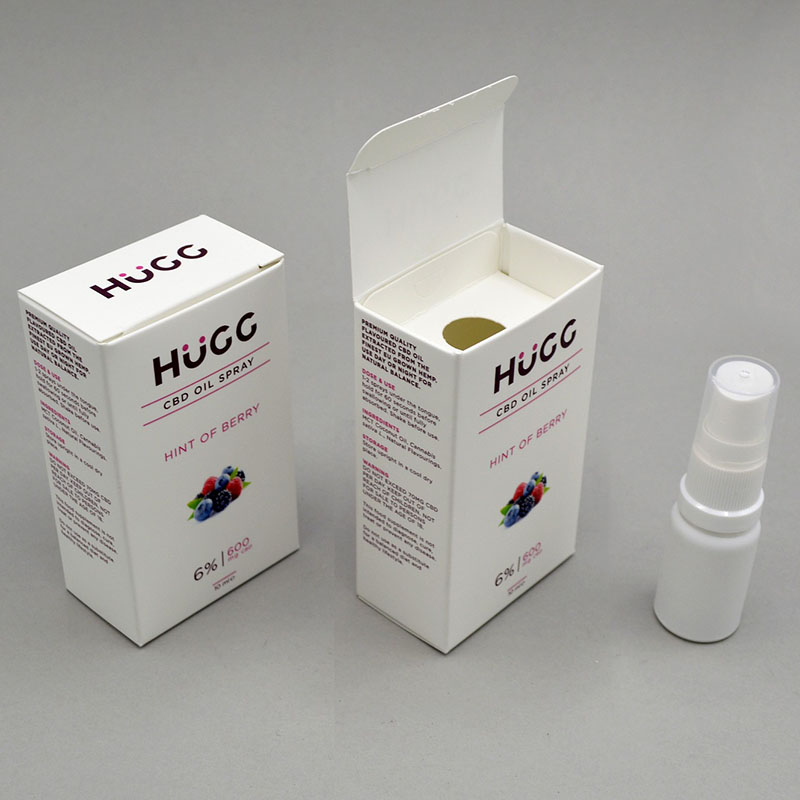 Custom White Packaging Box with Paper Cut Insert to Hold Bottle Inside