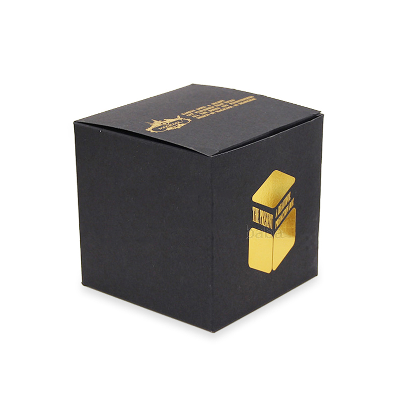 Custom Black Paper Box with Luxury Gold Logo Stamping
