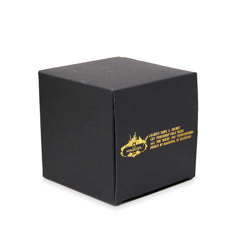 Custom Black Paper Box with Luxury Gold Logo Stamping