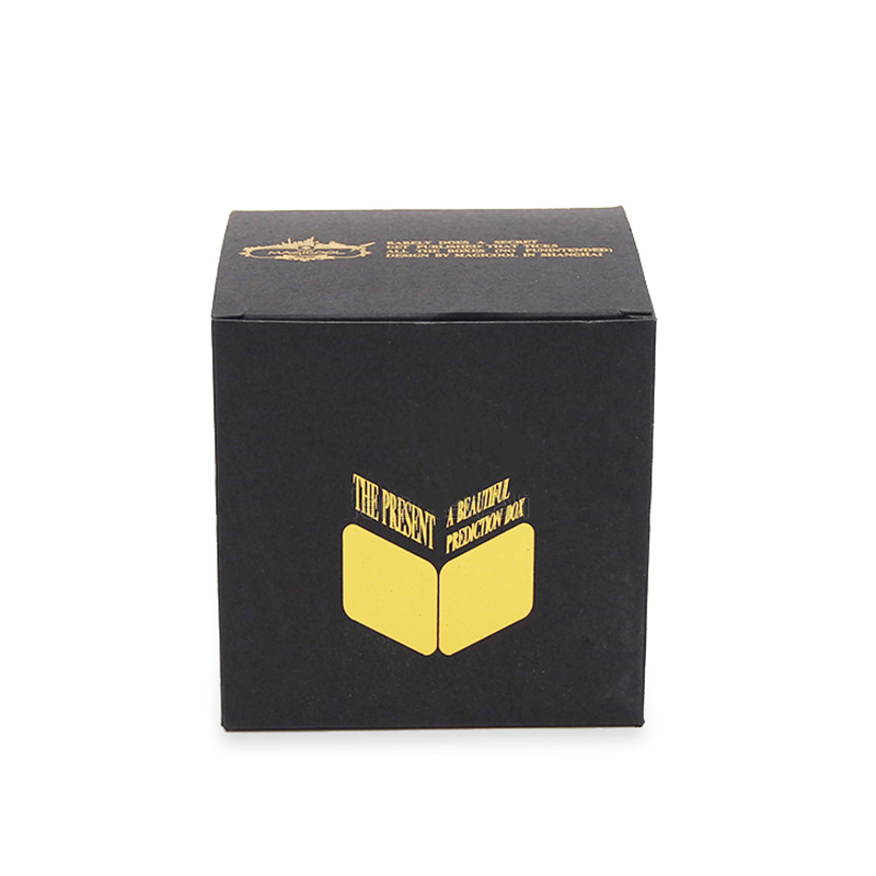 Custom Black Paper Box with Luxury Gold Logo Stamping