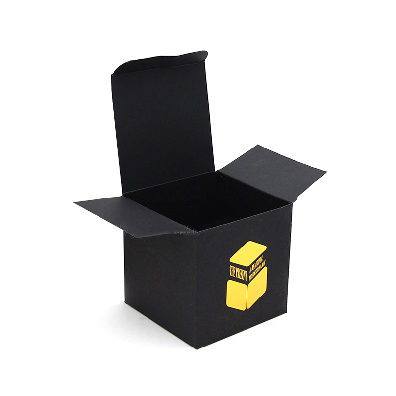 Custom Black Paper Box with Luxury Gold Logo Stamping