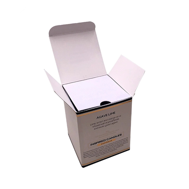 Custom Printed Candle Boxes with Die Cut Paper Insert Wholesale