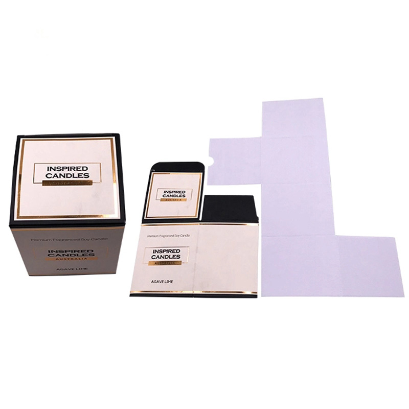 Custom Printed Candle Boxes with Die Cut Paper Insert Wholesale