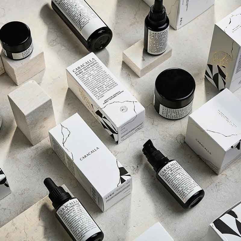 Custom Minimalist Skincare Packaging Box White and Black