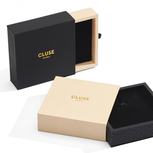 Custom Small Sliding Paper Box with Gold Branding Stamp