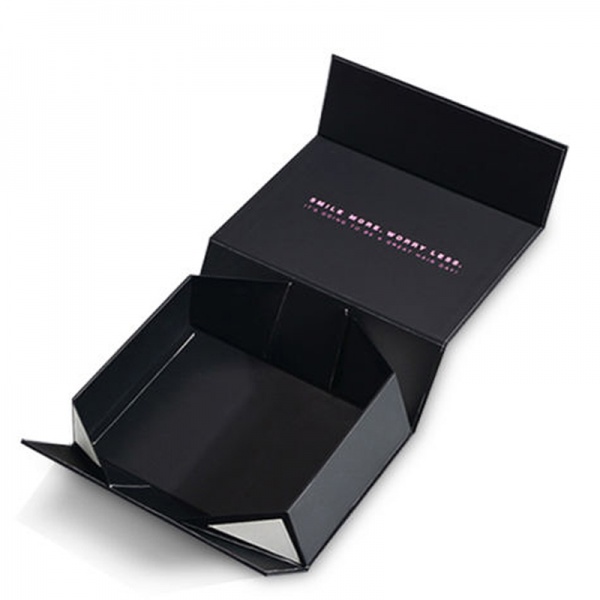 Custom Black Foldable Rigid Magnetic Box Wholesale