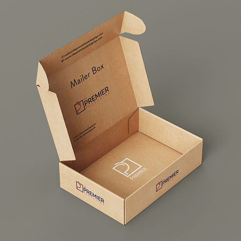 Custom Printed Kraft Brown Easy Fold Corrugated Mailer Boxes Bulk