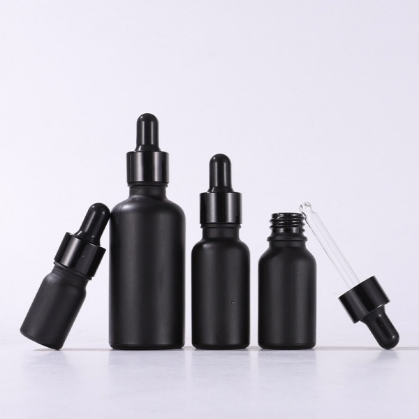 Matte Black Round Glass Dropper Bottles 5ML 10ML 15ML 20ML 30ML 50ML 100ML