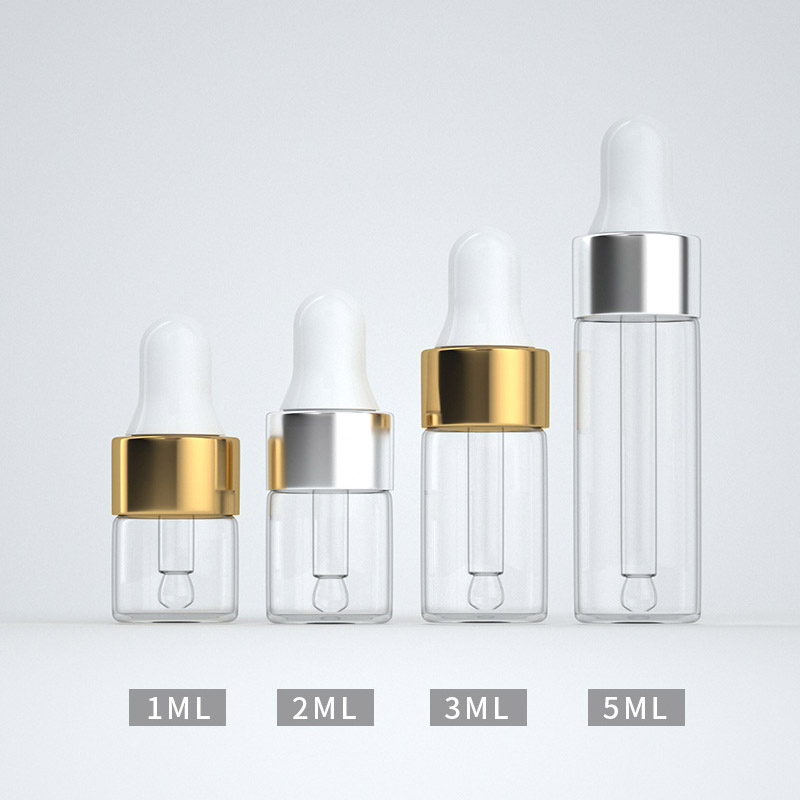 Small Clear Glass Vials with Dropper for Samples 1ML 2ML 3ML 5ML 1 Dram