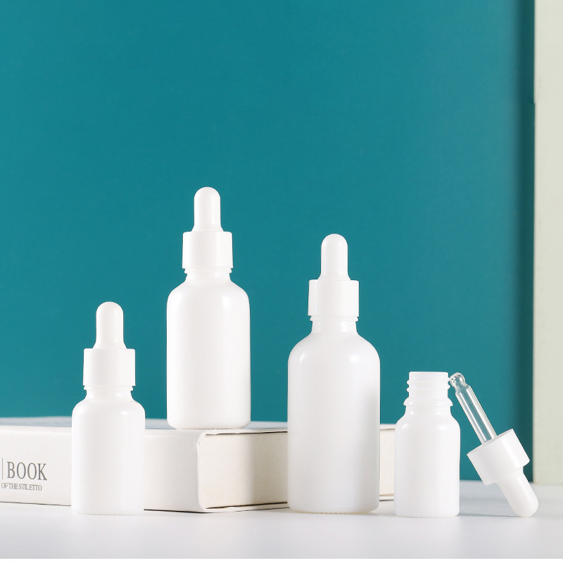 Round White Glass Dropper Bottles 10ML 15ML 20ML 30ML 50ML 100ML