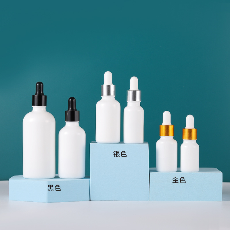 Round White Glass Dropper Bottles 10ML 15ML 20ML 30ML 50ML 100ML