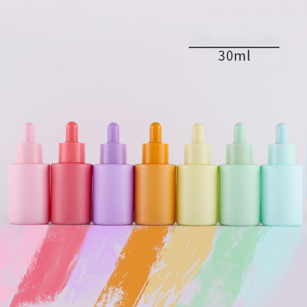 1 OZ 30ML Glass Dropper Bottles Macaron Colored Pink Red Purple Orange Yellow Green Blue