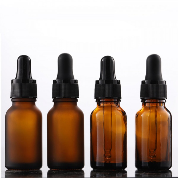 Frosted Amber Glass Tincture Dropper Bottles 15ML