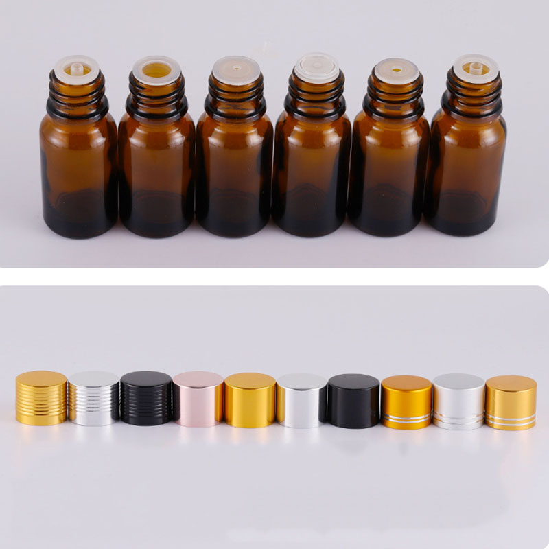Glass Dropper Bottles with Orifice Reducer Insert Lid Cap Wholesale for Essential Oils 5ML 10ML