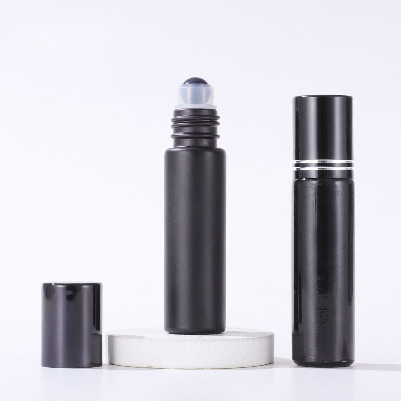 Empty 10ML Matte Black Glass Roller Bottles Wholesale