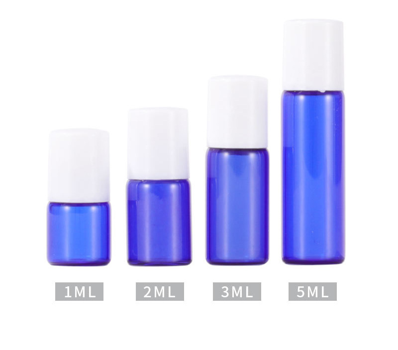 Empty Cobalt Blue Glass Vials Roller Bottles 1ML 2ML 3ML 5ML Little Mini Round Wholesale