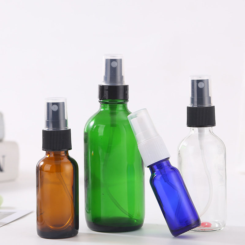 Wholesale Glass Spray Bottles for Essential Oils Brown Amber Black Blue Frosted Clear Green Dark 1 2 4 OZ 50ml 100ml Small Bulk Best