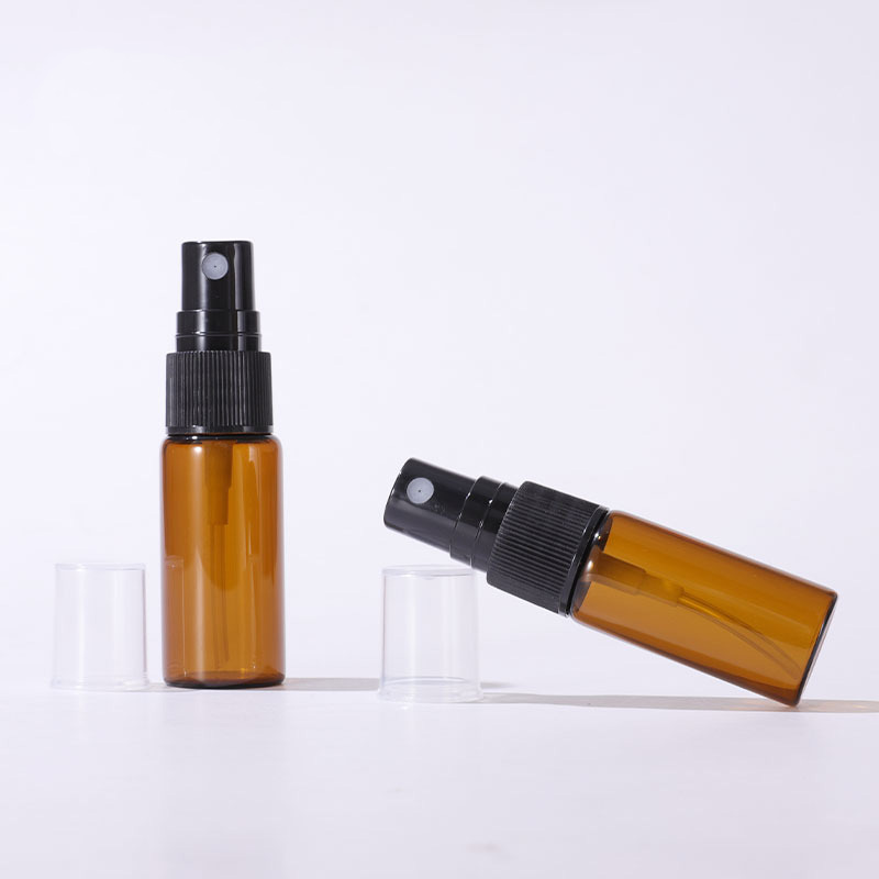Empty Amber Colored Glass Mist Spray Bottles