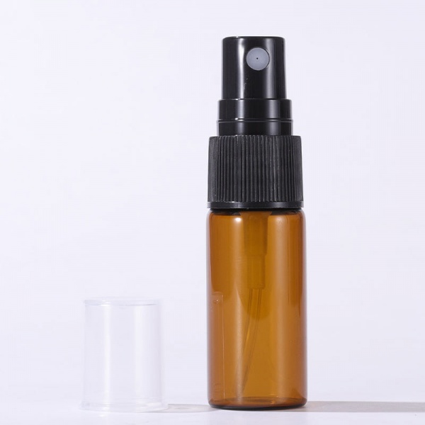 Empty Amber Colored Glass Mist Spray Bottles