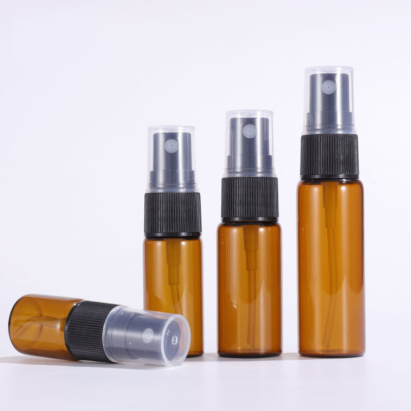Empty Amber Colored Glass Mist Spray Bottles