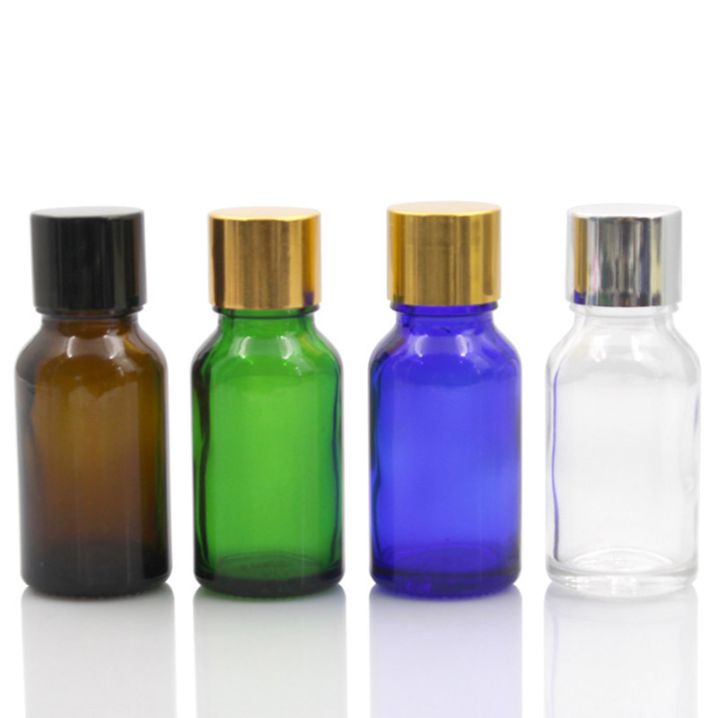 Glass Essential Oil Dropper Bottles with Orifice Reducer Insert Cap Amber Green Blue Black Clear