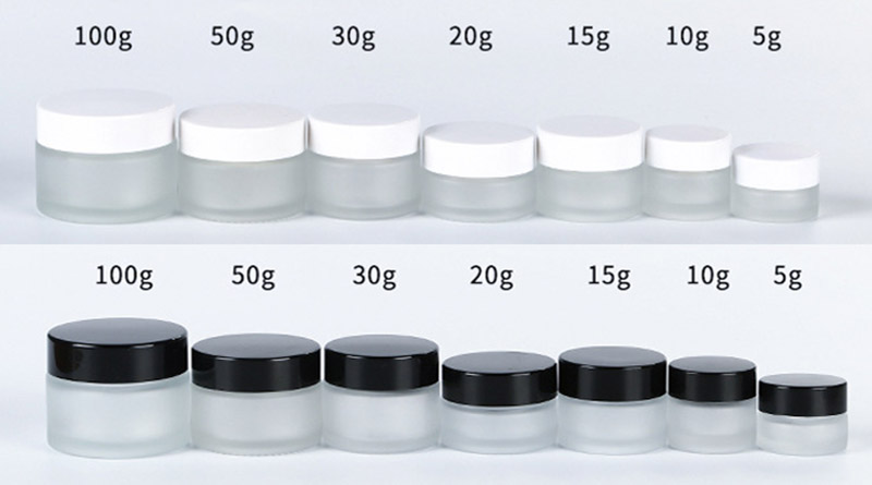 Wholesale Empty Frosted Glass Cosmetic Jars Containers with Lids for Cream Lip Balm Makeup 1 2 4 oz 30ml 50ml Small