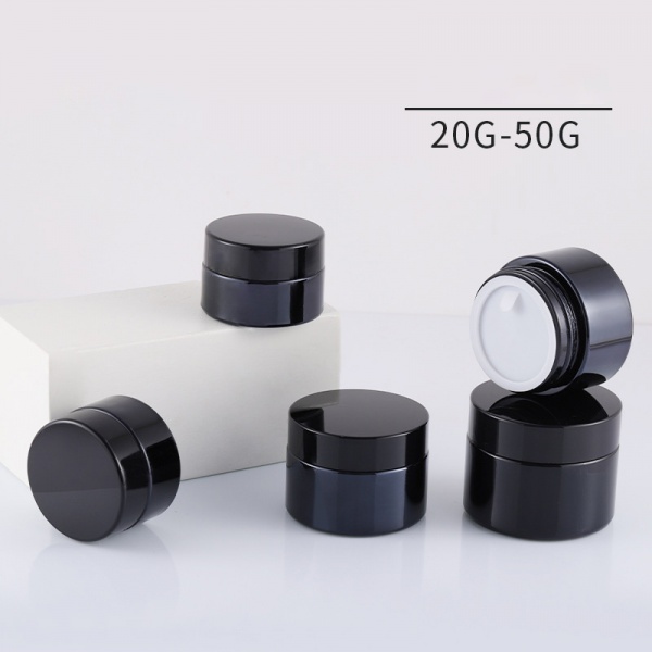 Empty Black Glass Jars Wholesale for Skincare Cream 20g 30g 50g