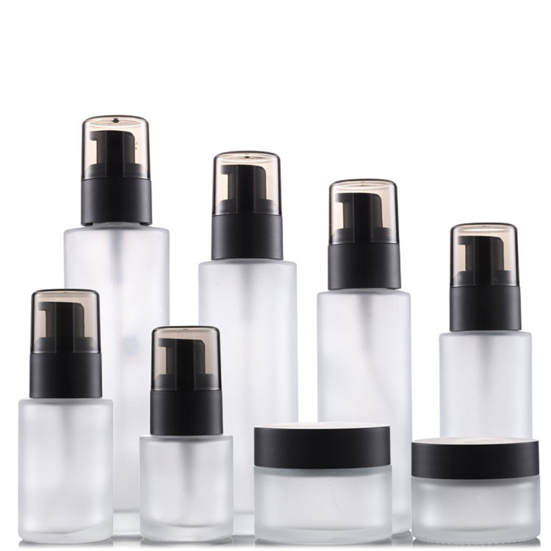 Empty Glass Pump Bottles Wholesale for Skincare Lotion Cream