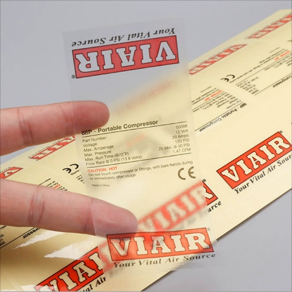 Custom Logo Brand Printing Clear PVC Plastic Label Sticker for Business