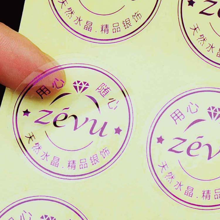 Custom Logo Brand Printing Clear PVC Plastic Label Sticker for Business