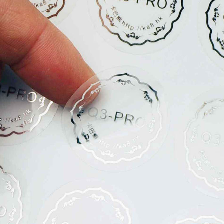 Custom Logo Brand Printing Clear PVC Plastic Label Sticker for Business