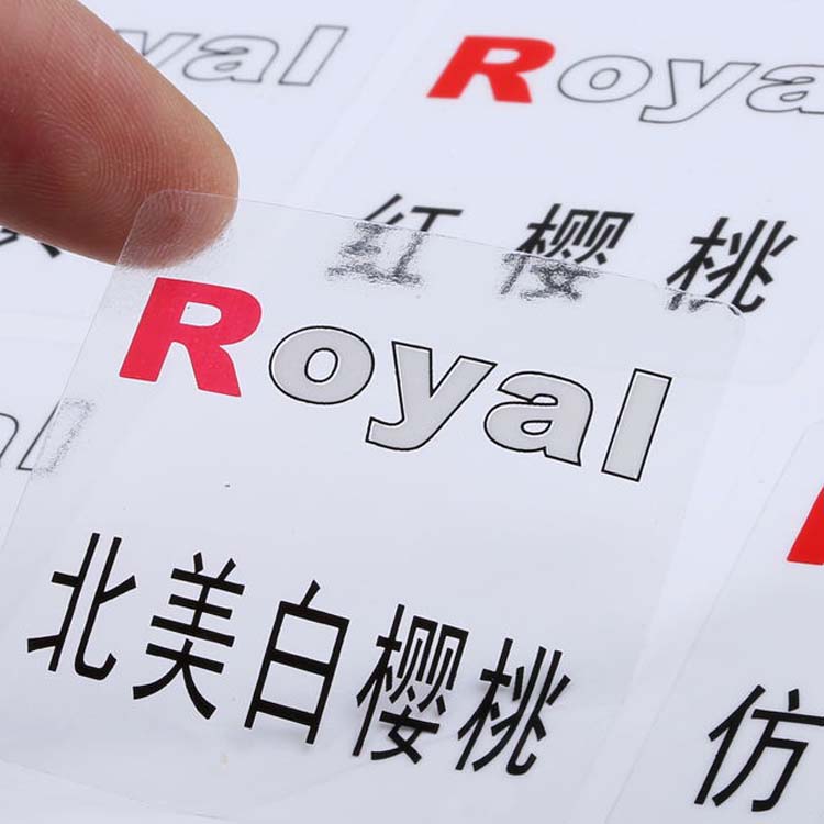 Custom Logo Brand Printing Clear PVC Plastic Label Sticker for Business