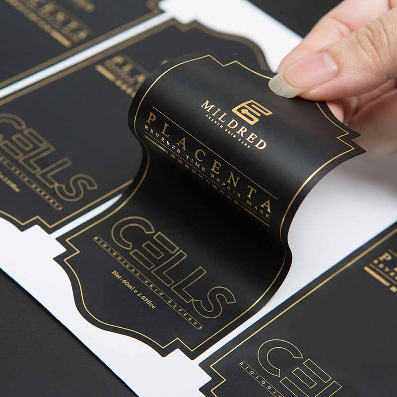 Custom Branded Gold Foil Metallic Logo Printing Label Sticker Wholesale