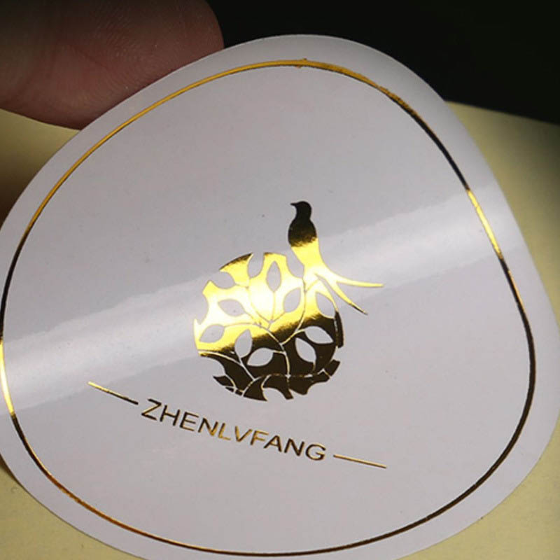 Custom Branded Gold Foil Metallic Logo Printing Label Sticker Wholesale