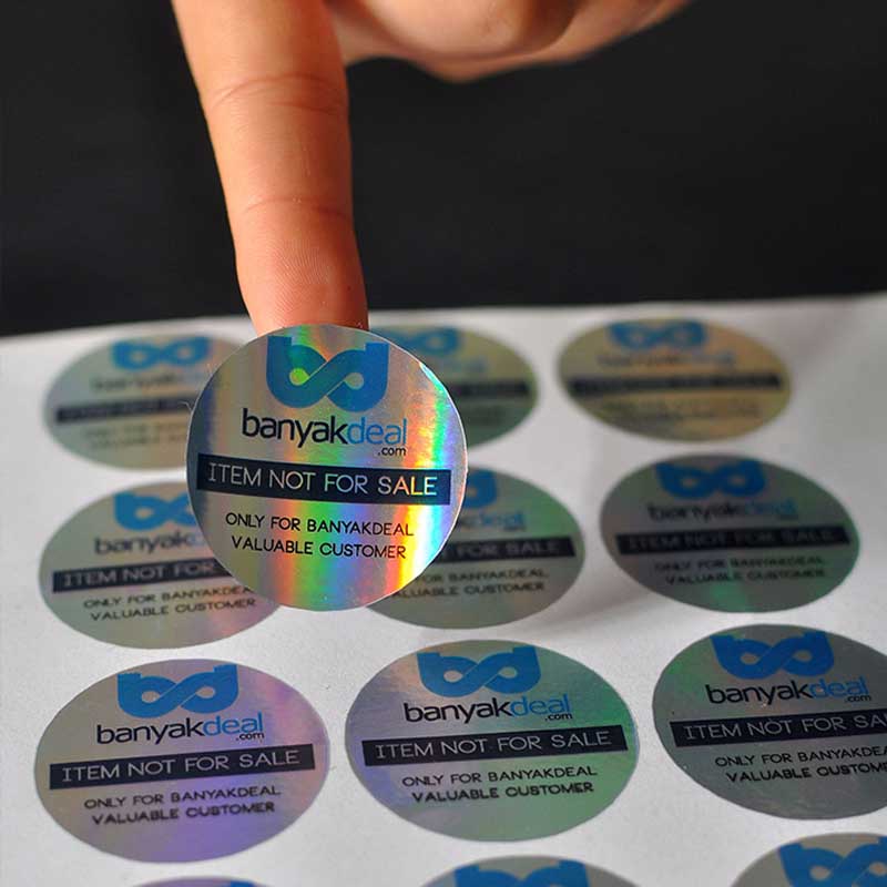 Custom Printing Glossy Holographic Color Label Sticker Self-Adhesive Stickers Wholesale