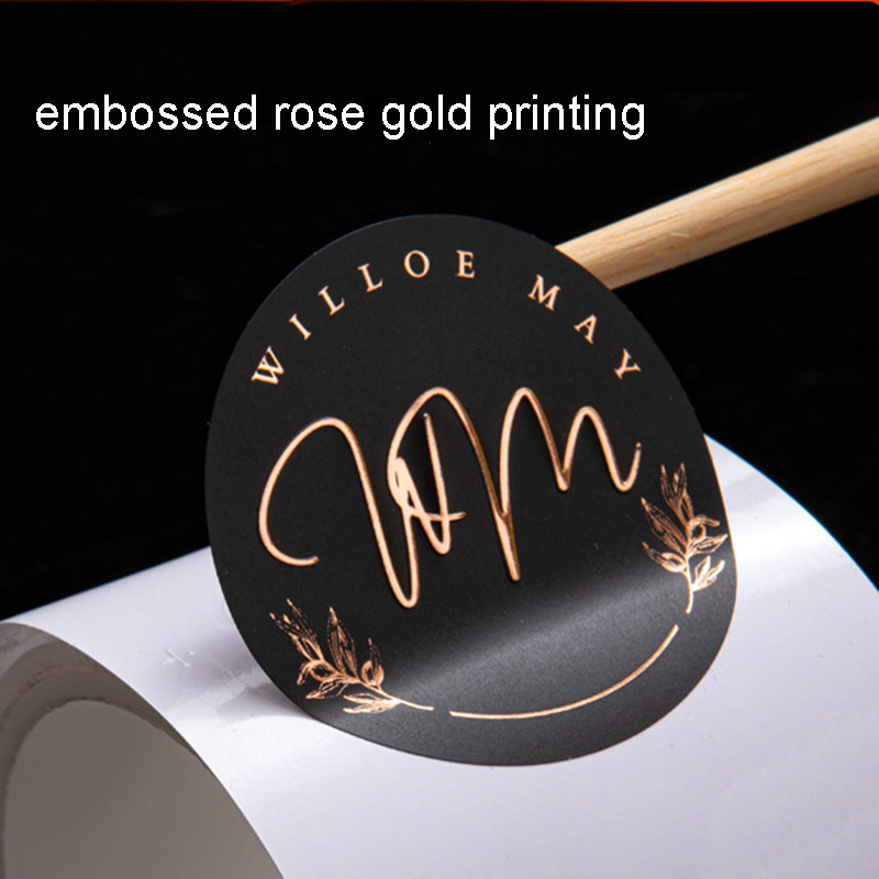 Custom Premium Embossed Metallic Gold Logo Label Sticker Self-Adhesive Stickers
