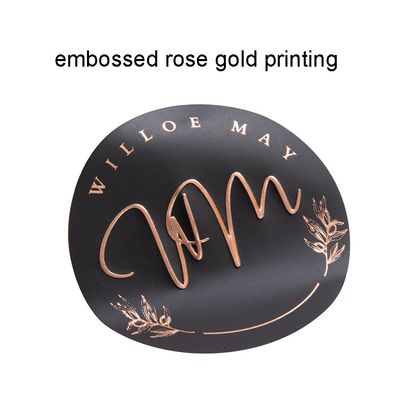 Custom Premium Embossed Metallic Gold Logo Label Sticker Self-Adhesive Stickers