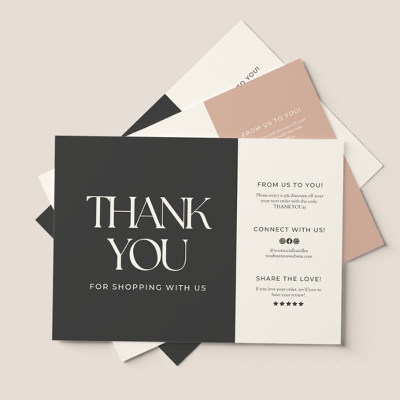Custom Business Customer Thank You Cards Paper Cards
