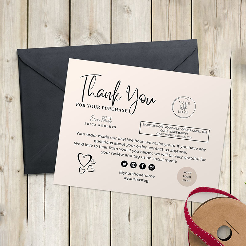 Custom Business Customer Thank You Cards Paper Cards