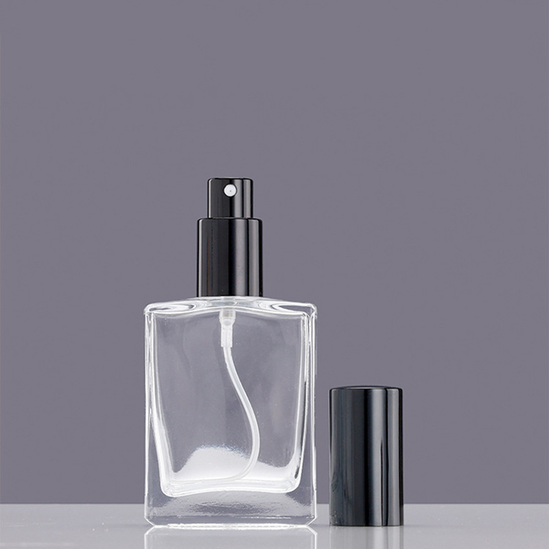 Empty Cosmetic Glass Continuous Fine Mist Spray Perfume Bottles Refillable Reusable Recycled for Travel Hair Face Square Small Gold