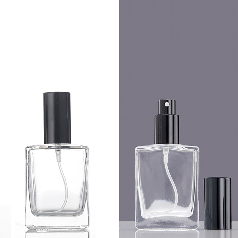 Empty Cosmetic Glass Continuous Fine Mist Spray Perfume Bottles Refillable Reusable Recycled for Travel Hair Face Square Small Gold
