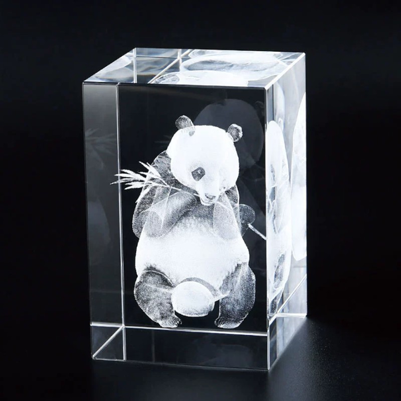Custom Personalized 3D Crystal Glass Photo Cube Block with Picture Image Design Inside Laser Etched Engraved 
