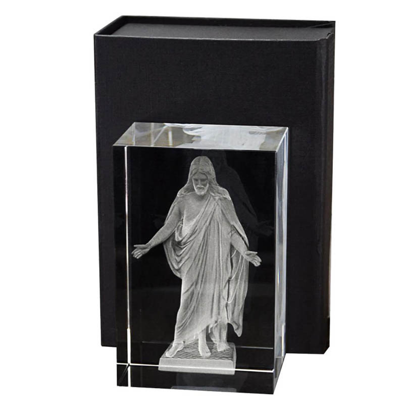 Custom Personalized 3D Crystal Glass Photo Cube Block with Picture Image Design Inside Laser Etched Engraved 