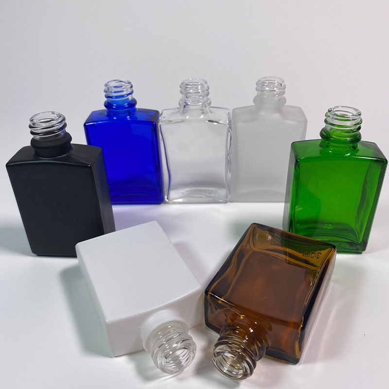 Wholesale Glass Dropper Bottles Matte Black Clear Frosted White Green Orange Cobalt Blue Rose Gold Silver 1 2 OZ 2OZ 30ML