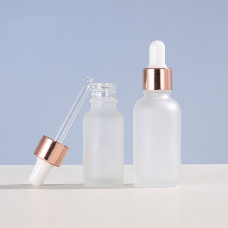 Wholesale Empty Frosted Glass Essential Oil Dropper Serum Bottles for Skincare Cosmetic Aromatherapy Medicine Sample Travel