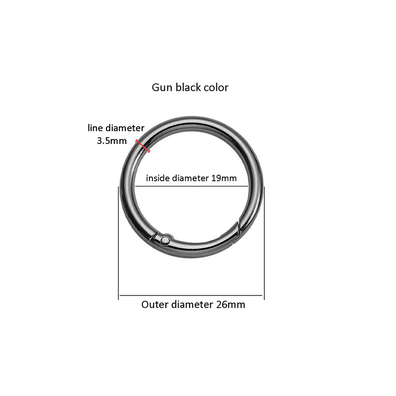 Cheap Metal Zinc Alloy Round Circular Ring Keychain Spring Clip Clasp for Jewelry Webbing Luggage Accessory Hook