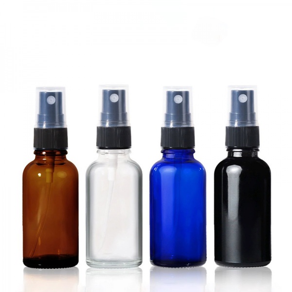 Wholesale Glass Spray Bottles for Essential Oils Brown Amber Black Blue Frosted Clear Green Dark 1 2 4 OZ 50ml 100ml Small Bulk Best
